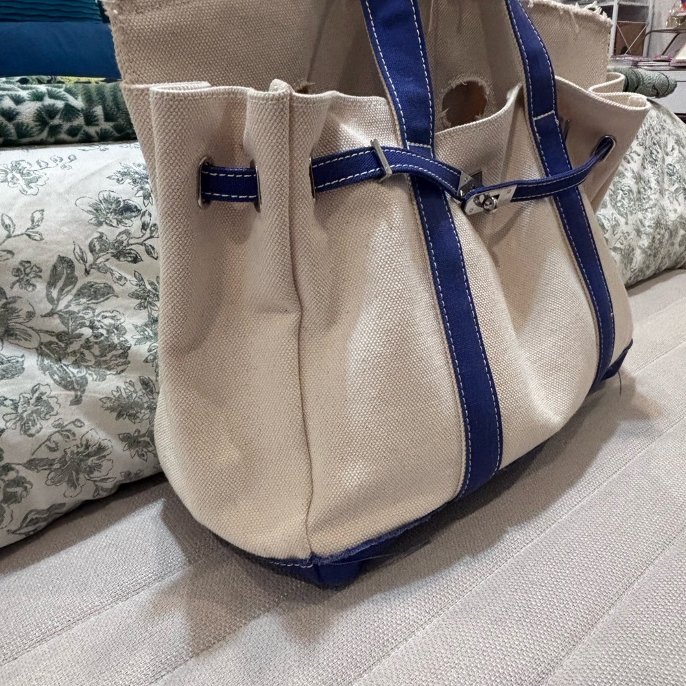 Canvas Boatkin Bag with Blue Trim - Picture 2 of 8